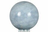Polished Blue Calcite Sphere - Madagascar #256401-1